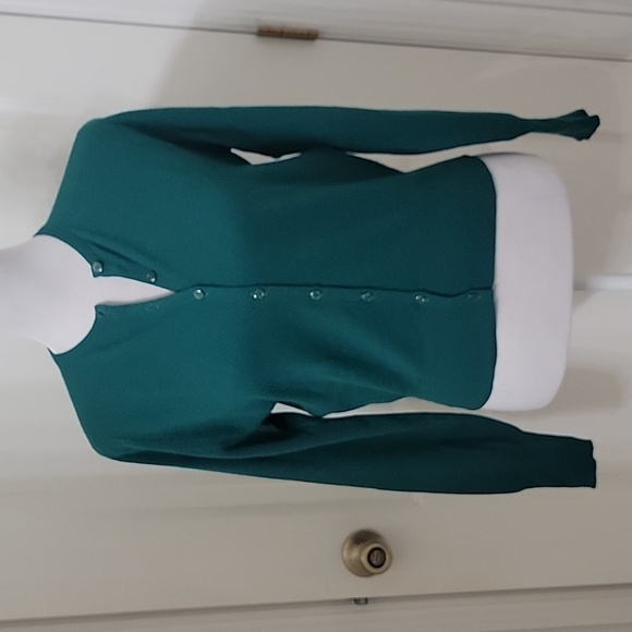 Lyle and Scott Unsized (S/M) Green Vintage 100% Cashmere Cardigan Sweater - Picture 1 of 11